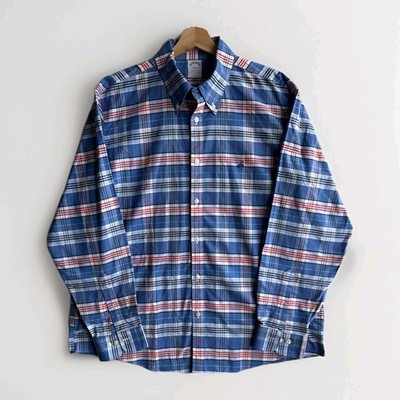 Brooks Brothers 1818 Regent Fit Button Down Polo Shirt XL Multicolor Checkered