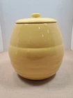 Vintage Bauer Pottery Gloss Pastel Kitchenware Yellow Cookie Jar Bee Hive