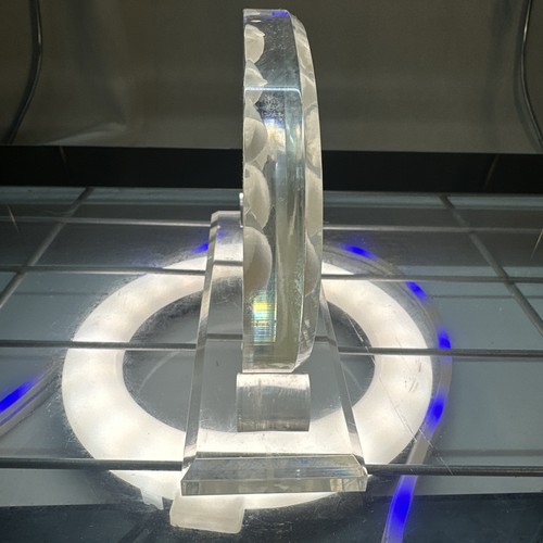 Lucite Schoner Maritim geätzt Rückseite Kunst Schnitzerei Schiff Briefbeschwerer Dekoration - Bild 3 von 8