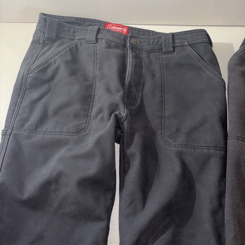 Coleman Fleece Lined Carpenter Pants x2 36x30 Black Utility Stretch Canvas Work - Picture 13 of 18