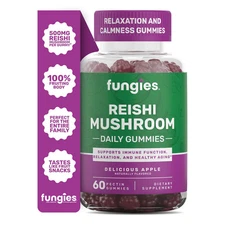 Fungies Reishi Mushroom Gummies Apple Flavor - Mushroom Herbal Supplement 60ct