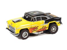 Auto World SC426 Xtraction Yellow 1955 Chevy Bel Air HO Scale Electric Slot Car