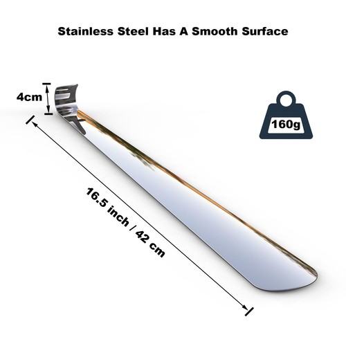 Shoe Horn Long Handle for Seniors,16.5" Long Metal Shoehorns for Men Women Kids, - Picture 8 of 8