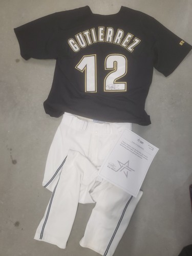 RICKY GUTIERREZ HOUSTON ASTROS GEBRAUCHTES AUTOGRAMM UNIFORM TRIKOT HOSE LOA