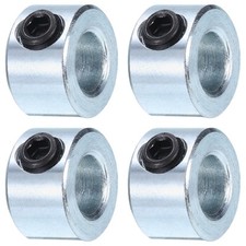 4pcs Set Screw Collars 1/4" Bore Zinc Plated Steel Shaft Collars, 1/2" OD