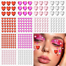436 PCS Heart Gems Self Adhesive Sticker Acrylic Rhinestones for Face Hair Body
