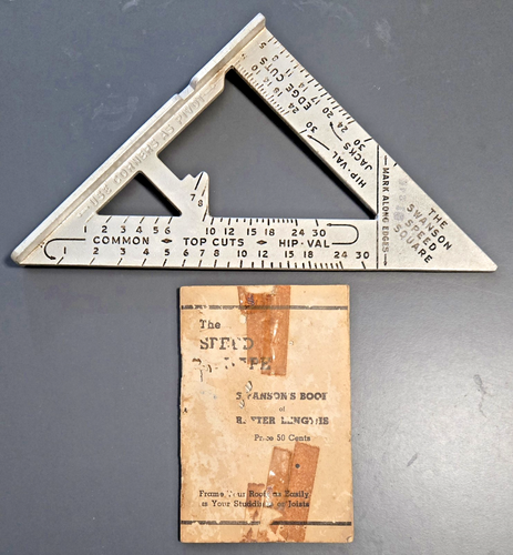 Vintage Swanson Speed Square Aluminium Sparren Zimmermann HÜFTE VAL Winkel Layout Werkzeug
