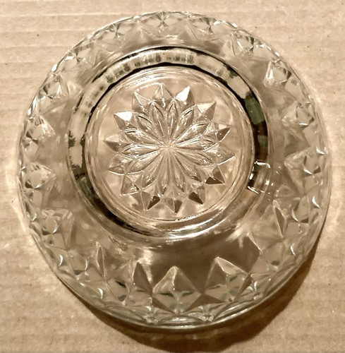 BONBONIERE GESCHLIFFENES BLEIGLAS VINTAGE 80ER JAHRE RUND GEBLÜMT BODEN DESIGN - Bild 2 von 4