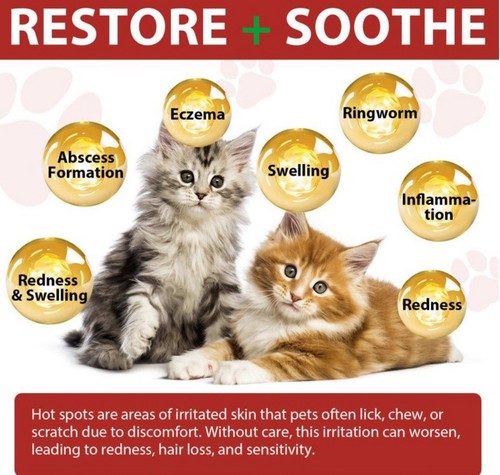 Hot Spot Spray for Cats – Itch Relief, Wound Care & Odor Control | 3.38 fl oz - Picture 4 of 9