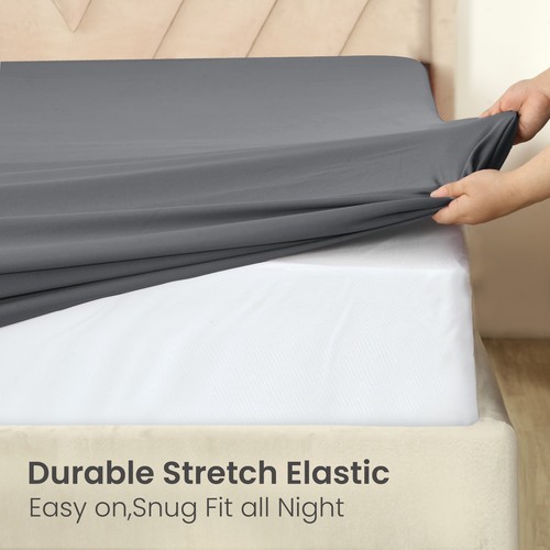 Full Fitted Sheet 16” Extra Deep Pocket Elastic Bed Sheets Twin Full King Queen - Picture 94 of 108