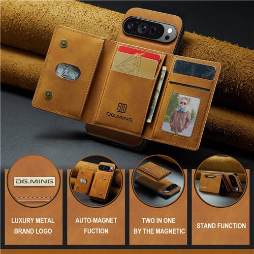 Für Google Pixel 10 9 Pro XL 8 Pro 9A 8A 7A Hülle Wallet Leder Abnehmbar Case - Bild 12 von 22