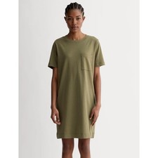 Everlane Weekend Cotton Pocket Green Short Sleeve T-Shirt Dress, size XXS