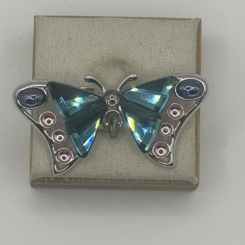 Swarovski Brosche Schwanenparadies Schmetterling rhodiniert facettierte Kristalle 1,75 Zoll - Bild 3 von 9