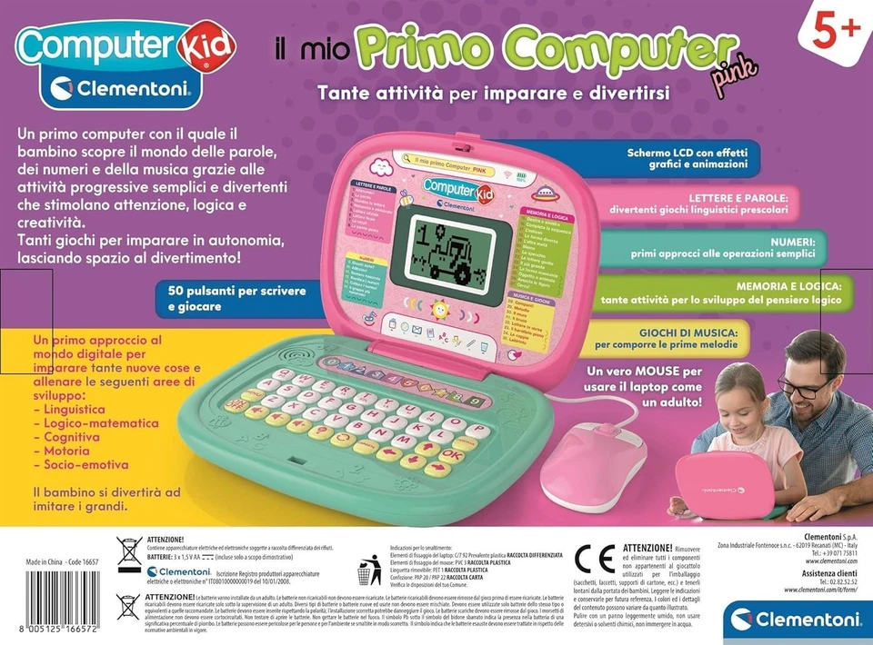 Clementoni 16657 Sapientino Il Mio Primo Computer Pink Educativo Interattivo con - Immagine 4 di 4