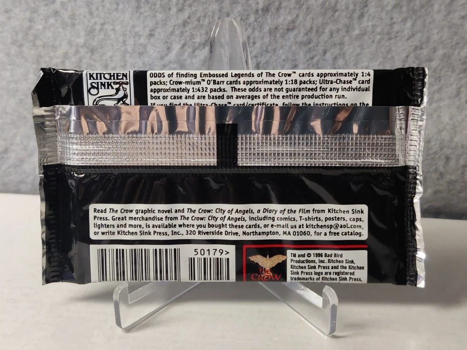 Tarjetas coleccionables de la película The Crow City of Angels - Paquete de 8 cartas y 1 tatuaje sin abrir Foto 3 de 3