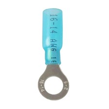 Heat Shrink Marine Grade 1/4" Ring Crimp Connectors AWG 16-14 Terminals Blue