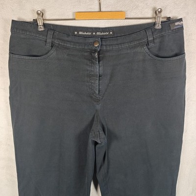 Damen Jeans  Michele Hose Gr. 48 Blau Gerade beim Fit Stretch Denim  Baumwolle 