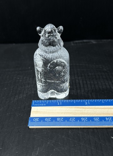 "Estatuilla vikinga escandinava sueca Lindshammar vintage de vidrio transparente 3""" - Imagen 7 de 8