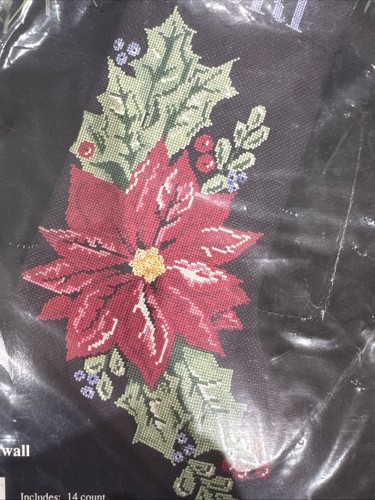 Weihnachtsstern & Stechpalme Weihnachtsstrumpf 16" Kreuzstich-Set Banar Designs Neu in Verpackung WOW - Bild 5 von 7