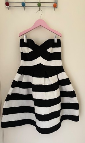 Lustre NEW Size 8 (Small) Black & White Striped Dress