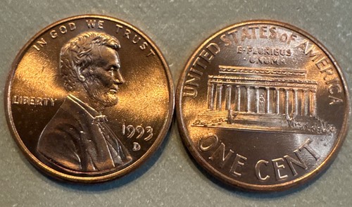 1993 D Denver Lincoln Memorial Penny Brilliant Uncirculated (BU), PC4 - Picture 1 of 2