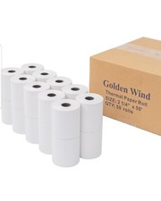 50 Rolls, 2 1/4" x50' Thermal Paper Till Receipt Rolls for Credit Card Machine