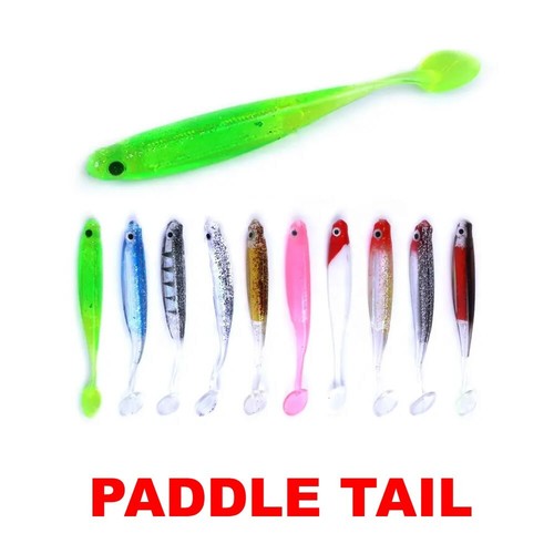 Soft Plastic Fishing Shads x 10 Drop Shot Perch Trout Chub Pike FREE OFFSET HOOK - Picture 6 of 13