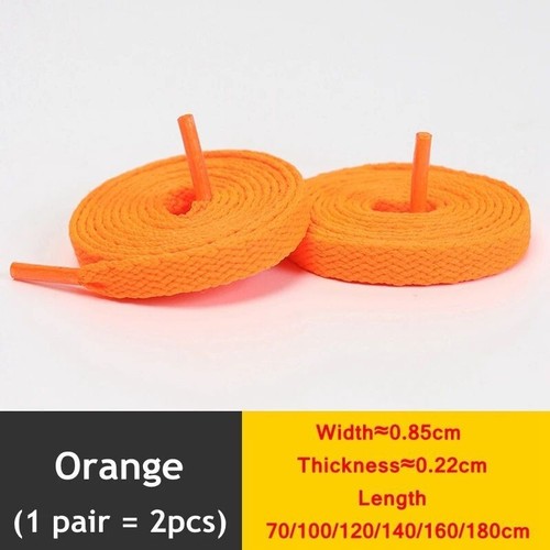 Flat Shoe Laces for Trainers or Boots Shoes 8mm Wide Black White or Colour Laces - Picture 20 of 29