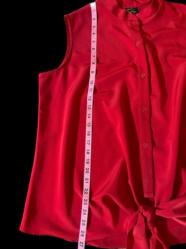Serena Williams Signature Statement Womens Size 1X , Red Button Up/Knotted Tie - Picture 5 of 7