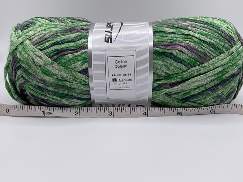 Cotton Splash Greens Purple + 82030 Ice Yarns 100% Cotton Worsted 100gr 246yds - Picture 5 of 6