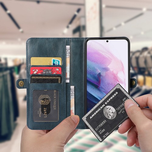 Custodia portafoglio pelle magnetica rimovibile per Samsung S25 S24 S23 S22 S21 A53 A73 - Foto 53 di 90
