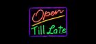 Open Till Late 20"x16" Neon Light Sign Lamp Artwork Glass Beer Wall With Dimmer