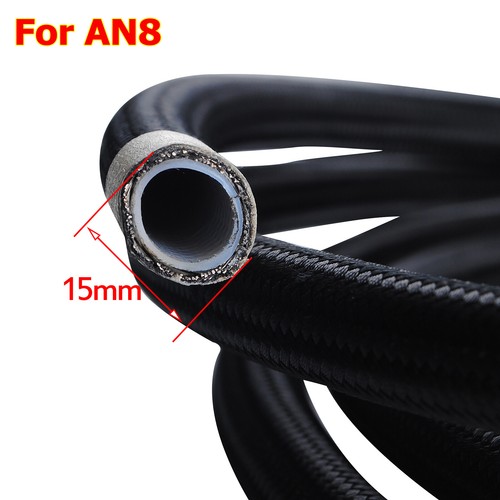 6AN-8AN Black Nylon PTFE Fuel Line 10/12/20/30FT w/6 or 10 Fittings Hose Kit E85 - Picture 25 of 35