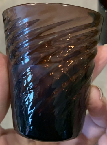 MCM Lot Of 7 Empoli Murano Purple Amethyst Swirl Optic Pitcher Glasses READ - Picture 9 of 12