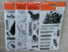 Fiskars Set Of 4 Clear Stamp Sets NEW