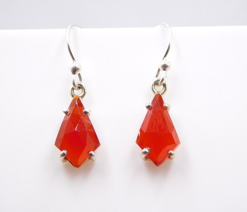 Natural Elegante Forma Gema Hecho a Mano Pendientes 925 Plata de Ley Multi - Imagen 3 de 9