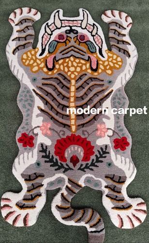 Tibetan Tiger Rugs 4x6 Feet Handmade 100% Woolen Hand Tufted For Home Decoration - Picture 1 of 7