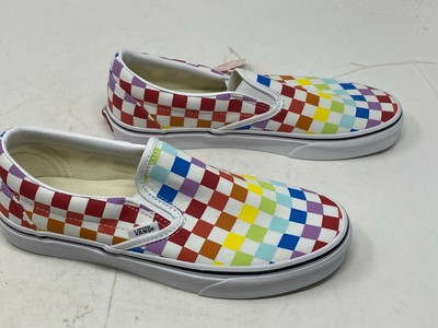 rainbow true white vans womens
