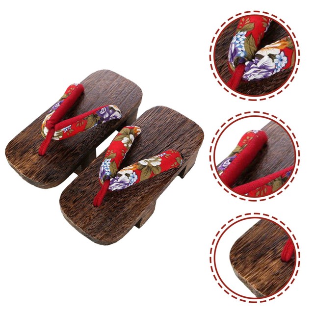 1 pair of Japanese Style Clog Slippers Home Women Clog Sandals Wooden Clogs 1 pair of Japanese Style Clog Slippers Home Women Clog Sandals Wooden Clogs