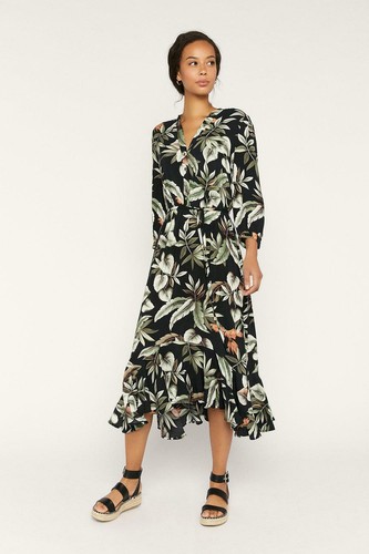 oasis palm print dress