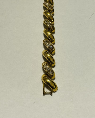 Joan Rivers Twist Panel Gliederarmband mit Strass Akzenten goldfarben 8 1/4" - Bild 4 von 6