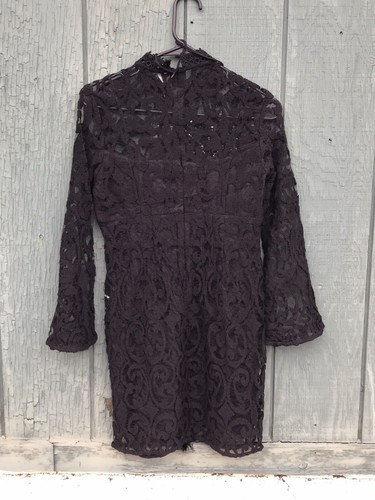 Free People Womens Maxi Dress Black Size 0 Crochet Neck Tiered Fireworks Party - Picture 6 of 6