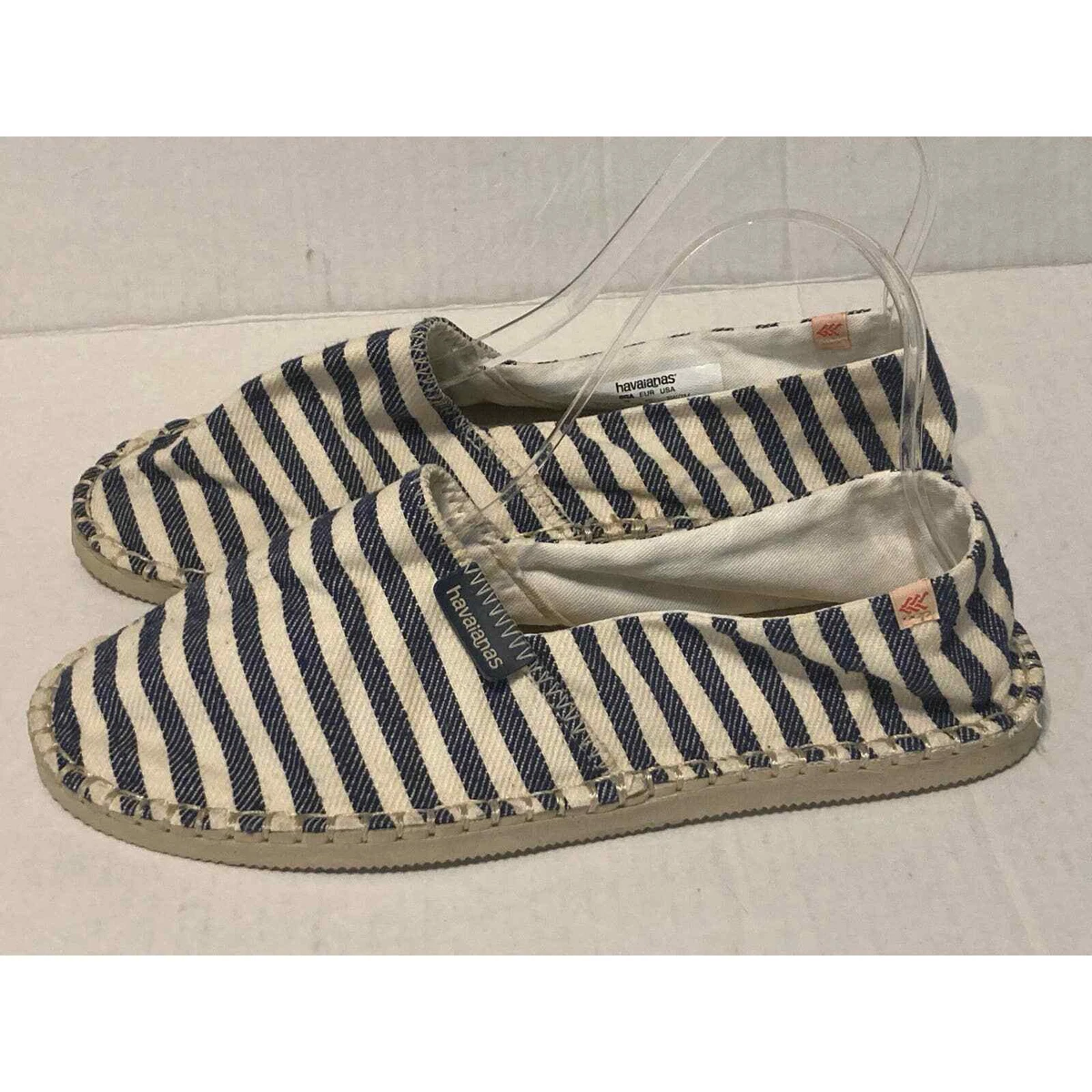 LOUIS VUITTON Espadrilles Slip-On Shoes 7M White X Black Authentic Men Used