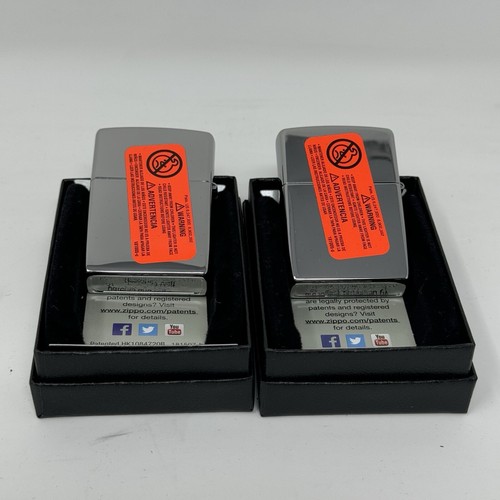 2x Genuine Zippo Windproof Lighter, Polished Chrome US Made Statue Of Liberty - Picture 4 of 6