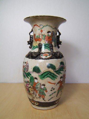 Antike Vase China 19. Jahrhundert, Nanking Nanjing, Höhe ~ 35 cm, crackle - Bild 3 von 15