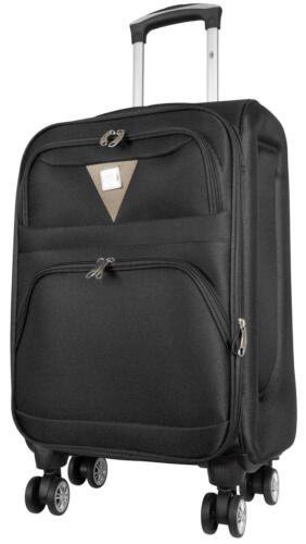 Nylon Trolley Rollkoffer Dehnfalte 360° Rollen Menorca Schwarz M L XL oder Set - Bild 5 von 15