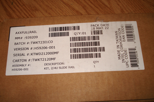 (New) AXXFULLRAIL H59206-001, KIT 2/4U SLIDE RAIL - Picture 3 of 3
