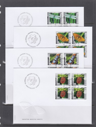 Switzerland Mi 1782/1807, 2002 issues, 5 complete sets in blocks of 4 on 9 FDCs - Picture 2 of 3