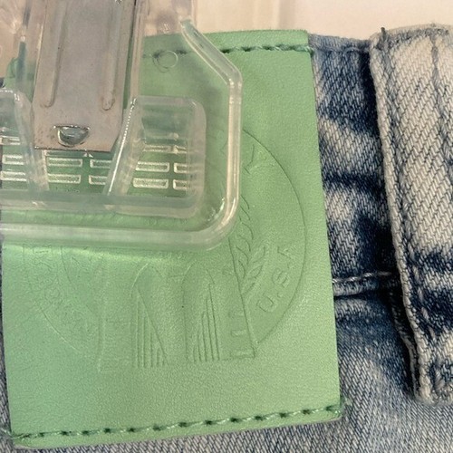 Born Fly Mens Light Wash Denim Shorts Patches Size 36 Streetwear Distressed - Picture 11 of 13