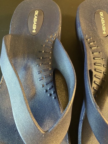 Okabashi Maui Flip Flops Womens Size M/Navy Blue Slip On Shoe Slip Resistant - Picture 4 of 12